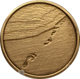 Footprints In The Sand Bronze Medallion Chip Pocket Token RecoveryChip Design - RecoveryChip