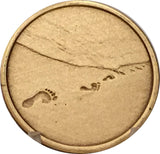 Bulk Package Footprints In The Sand Bronze Medallion Chip Pocket Token RecoveryChip Design