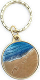 Foot Prints In The Sand Tropical Blue on Bronze It Was Then That I Carried You Keychain - RecoveryChip