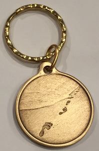 Foot Prints In The Sand Bronze It Was Then That I Carried You Keychain - RecoveryChip