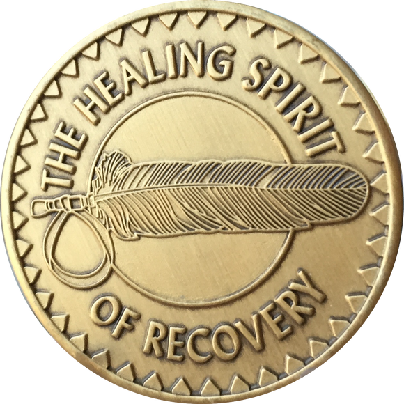 Healing Spirit of Recovery Medallion Native American Chip Coin AA Great Spirit Prayer Bronze - RecoveryChip