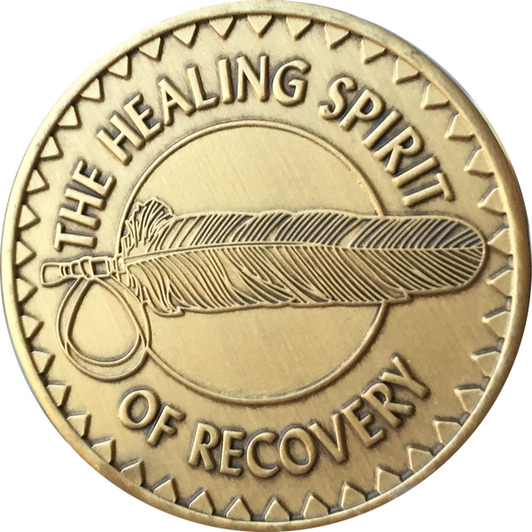 Healing Spirit of Recovery Medallion Native American Chip Coin AA