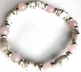 AA Big Book Bracelet Pink & Silver Beads Made From Real Pages From The Big Book - RecoveryChip