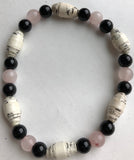 AA Big Book Bracelet Pink & Black Beads Made From Real Pages From The Big Book - RecoveryChip