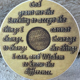 Serenity Prayer Back AA Medallion Auto Car Coaster Absorbent Stone RecoveryChip Design - RecoveryChip