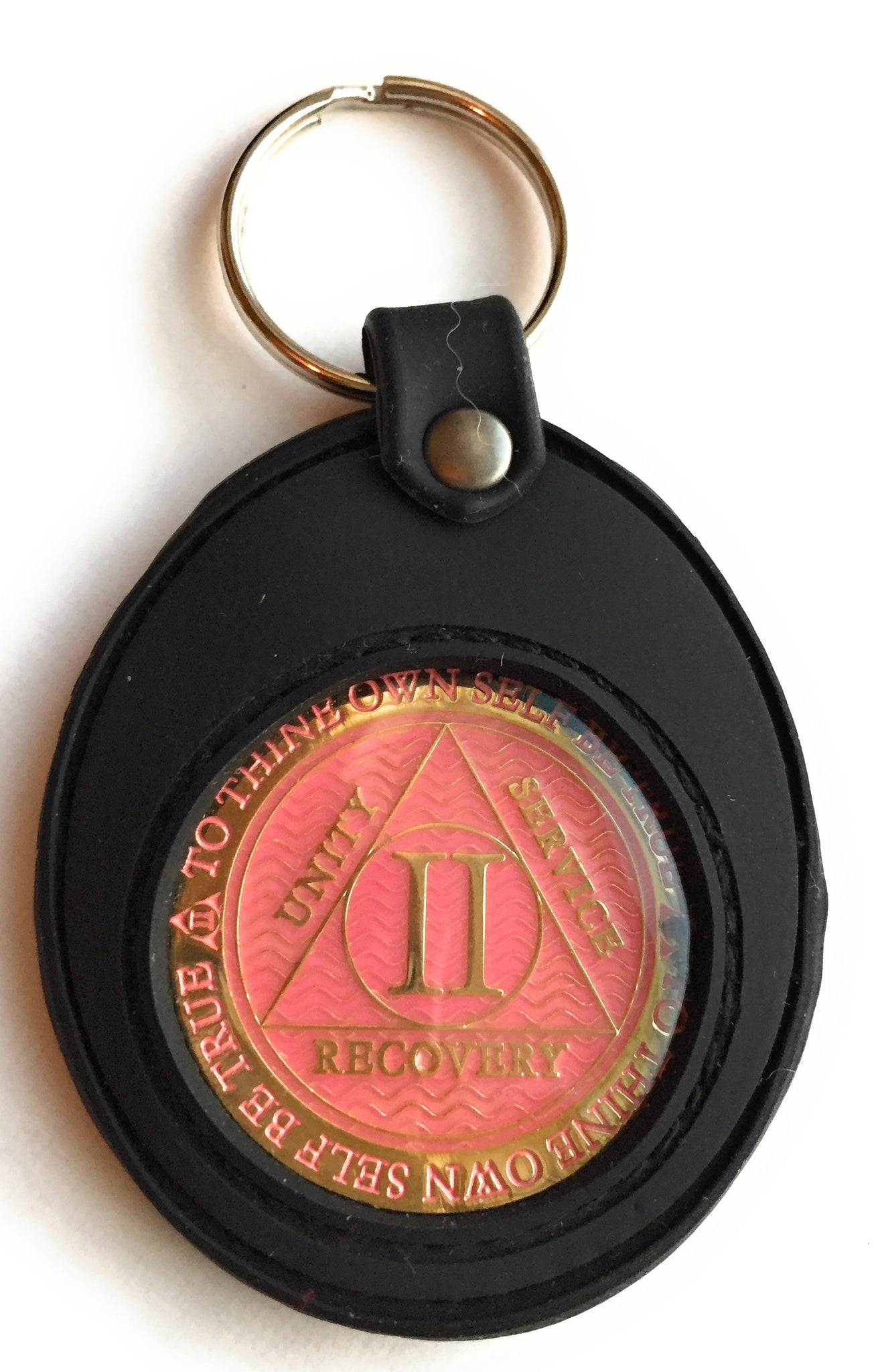  AA Coin Holder Keychain, Displays Both Sides of Sobriety  Chips, Medallions, Recovery Coins, and Tokens, Also Fits Apple Airtag
