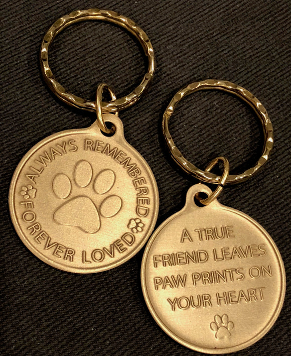 Always Remembered Forever Loved Pet Pawprint Keychain - RecoveryChip