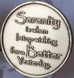 Serenity Lake - Serenity Is When I Stop Wishing For A Better Yesterday Bronze Medallion Chip - Recoverychip Design - RecoveryChip
