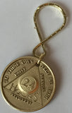 AA 24 Hours or Years 1 - 10 Medallion Key Chain Sobriety Chip With Serenity Prayer Bronze - RecoveryChip