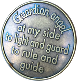 Guardian Angel Bronze Circle Triangle AA Medallion Pocket Token BSP - RecoveryChip