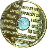 24 Hours Bi-Plate Gold & Nickel Plated AA Medallion Sobriety Chip With Serenity Prayer BSP - RecoveryChip
