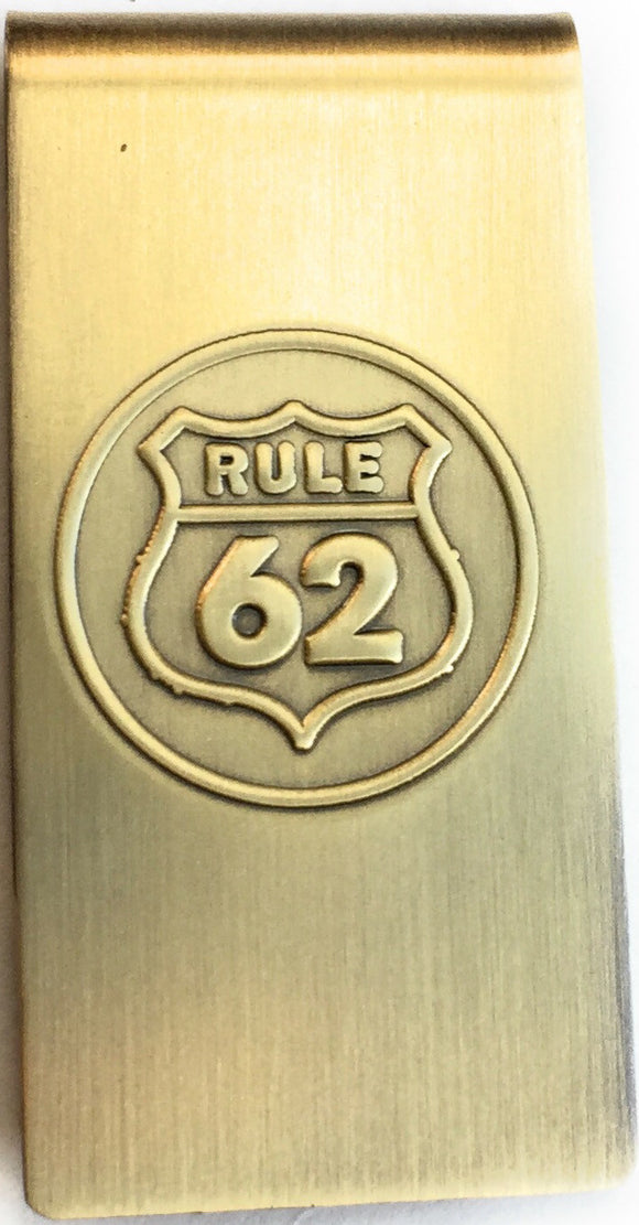 Rule 62 Don't Take Yourself Too Damn Serious AA Brass Sobriety Money Clip - RecoveryChip
