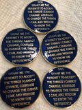 Paint Issue On Back 1 Year AA Medallion Reflex Blue Gold Plated Sobriety Chip - RecoveryChip