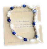 AA Big Book Bracelet Blue Sapphire & Silver Beads Made From Real Pages From The Big Book