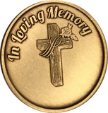 In Loving Memory Cross With Rose Medallion Coin