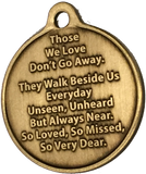 In Loving Memory Engraved Cross Rose Bronze Memorial Keychain Personalized Gift - RecoveryChip