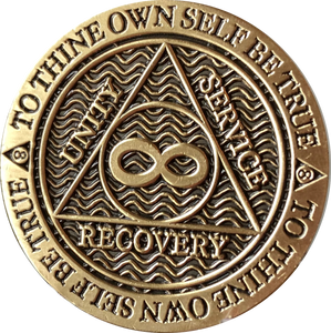 Infinity Eternity AA Medallion Chocolate Bronze Color Sobriety Chip - RecoveryChip