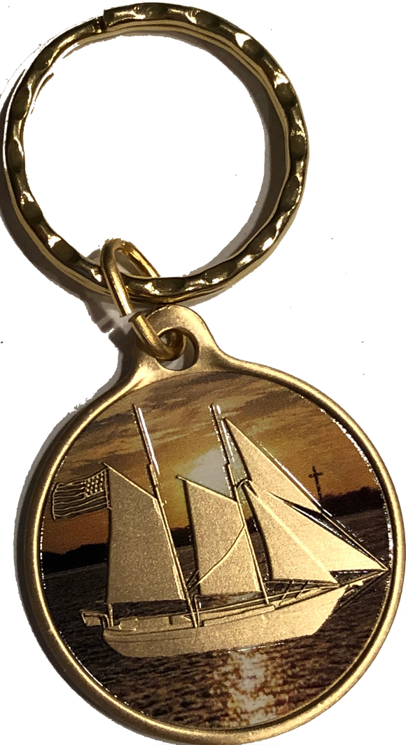 Sailing Keychain We Can't Control The Wind We Can Only Adjust Our Sails Color Schooner Sailboat