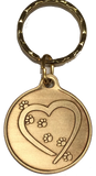 The Road To My Heart Is Paved With Paw Prints Dog Pet Large Paw Print Bronze Keychain Paw Print Design - RecoveryChip