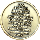 Fog Light Prayer Lighthouse Antique Bronze Medallion AA NA Chip - RecoveryChip