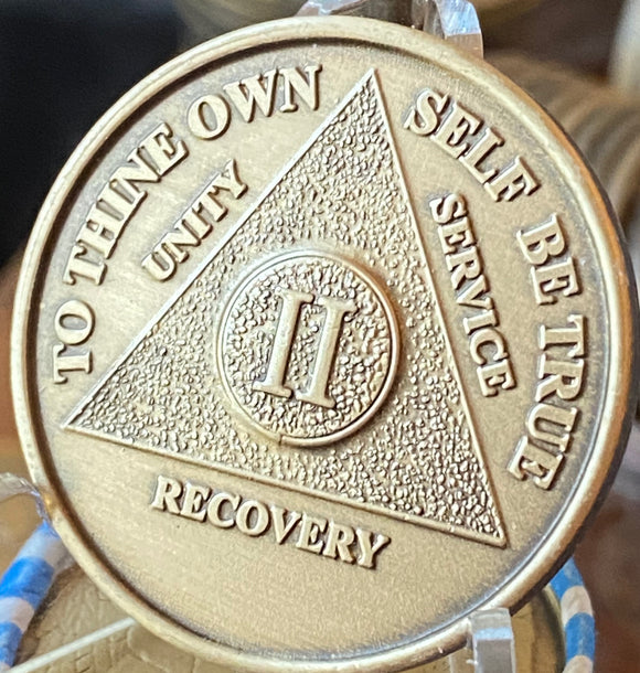 2 Year Sobriety Chip Bronze Medallion Given By Members of AA