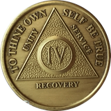 AA Medallion Year 1 - 65  Bronze Sobriety Chip Alcoholics Anonymous Coin - RecoveryChip