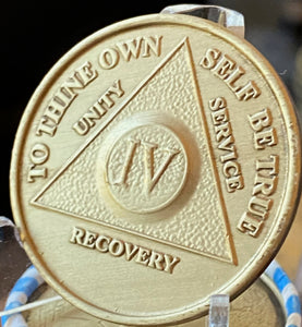 4 Year Sobriety Chip Bronze Medallion Given By Members of AA