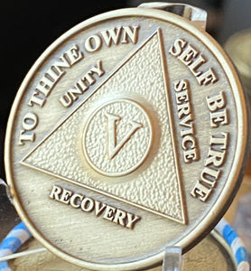 5 Year Sobriety Chip Bronze Medallion Given By Members of AA