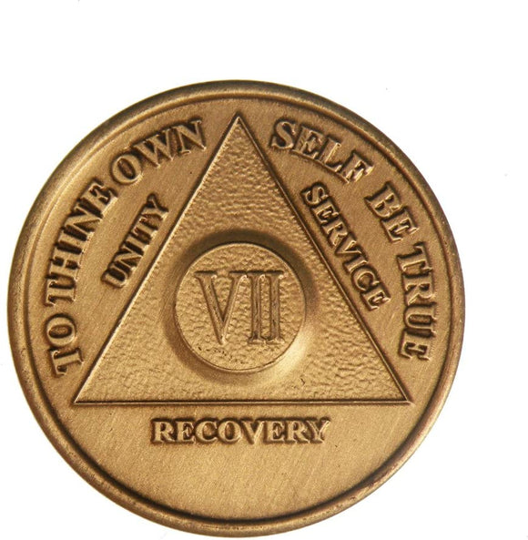 7 Year AA Medallion Bronze Wendells VII Sobriety Chip