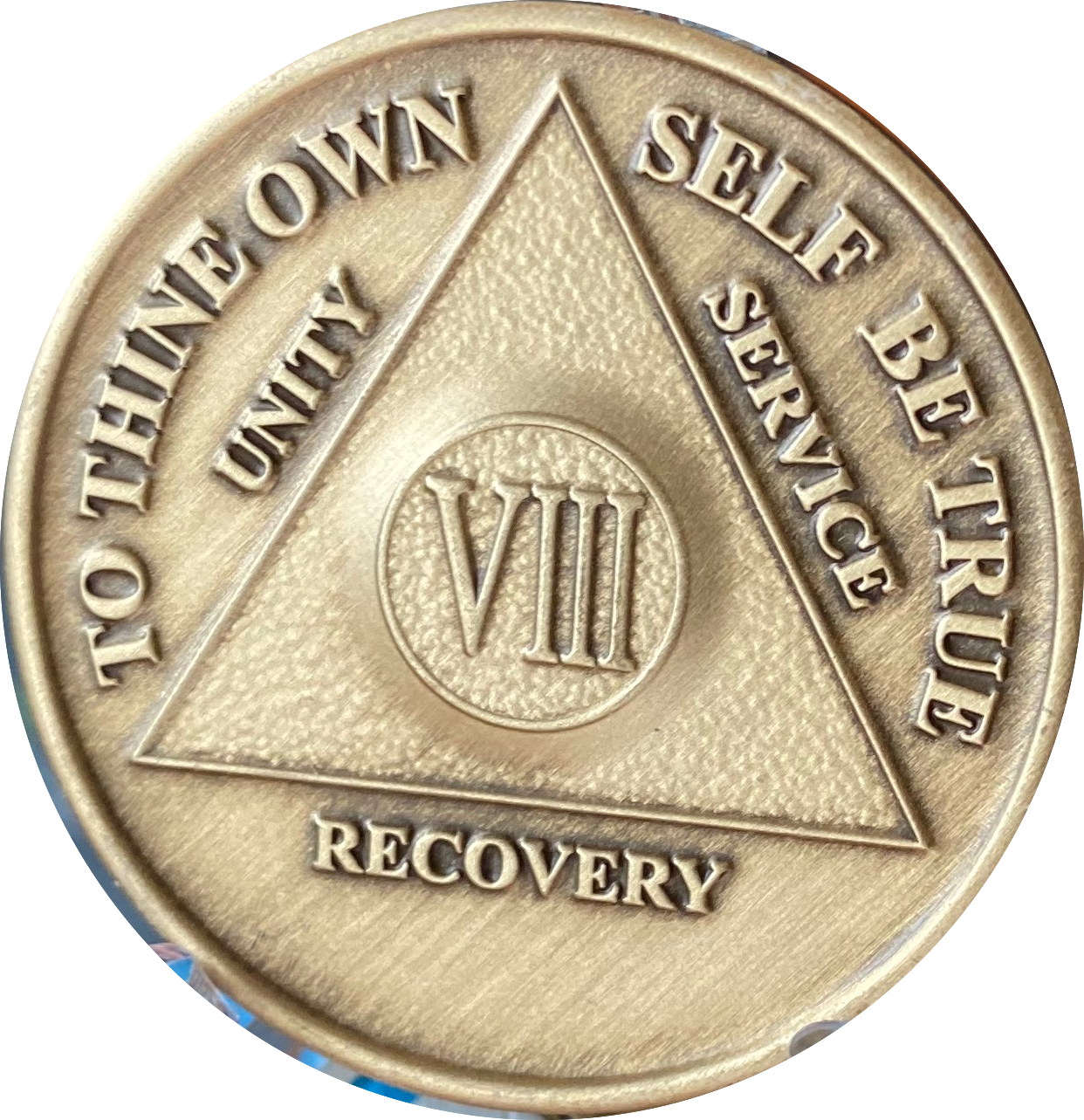 AA Medallion Year 1 - 65 Bronze Traditional Raised Center Sobriety