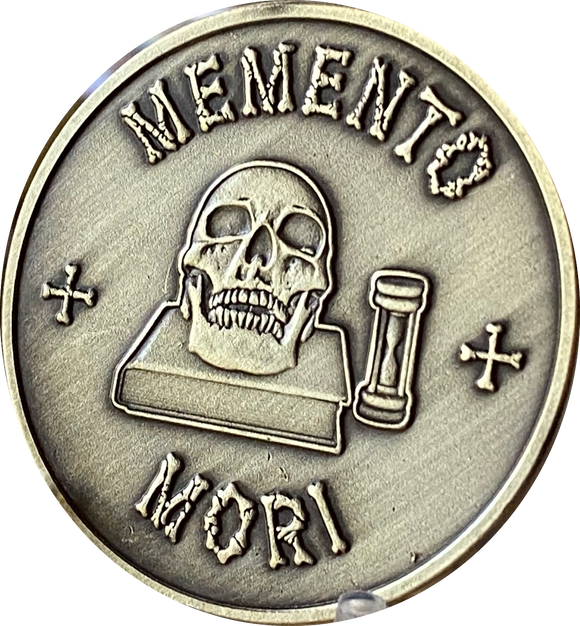 Memento Mori Medallion Skull Hourglass Remember You Must Die Coin