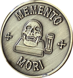 Memento Mori Medallion Skull Hourglass Remember You Must Die Coin