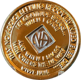 NA Medallion Bi-Plate Gold and Nickel Plated Year 1 - 40 Official Sobriety Chip - RecoveryChip