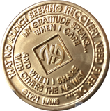 5 Year NA Bronze Medallion Official Narcotics Anonymous Clean Time Sobriety Chip