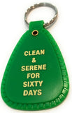 2 Month NA Keytag Green Narcotics Anonymous Keychain 60 Days Clean & Serene