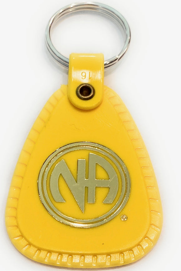 9 Month NA Keytag Yellow Narcotics Anonymous Keychain Clean & Serene ...