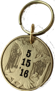Personalized Engraved Sobriety Medallion Keychain Sober Date AA NA Bronze Recovery Gift - RecoveryChip