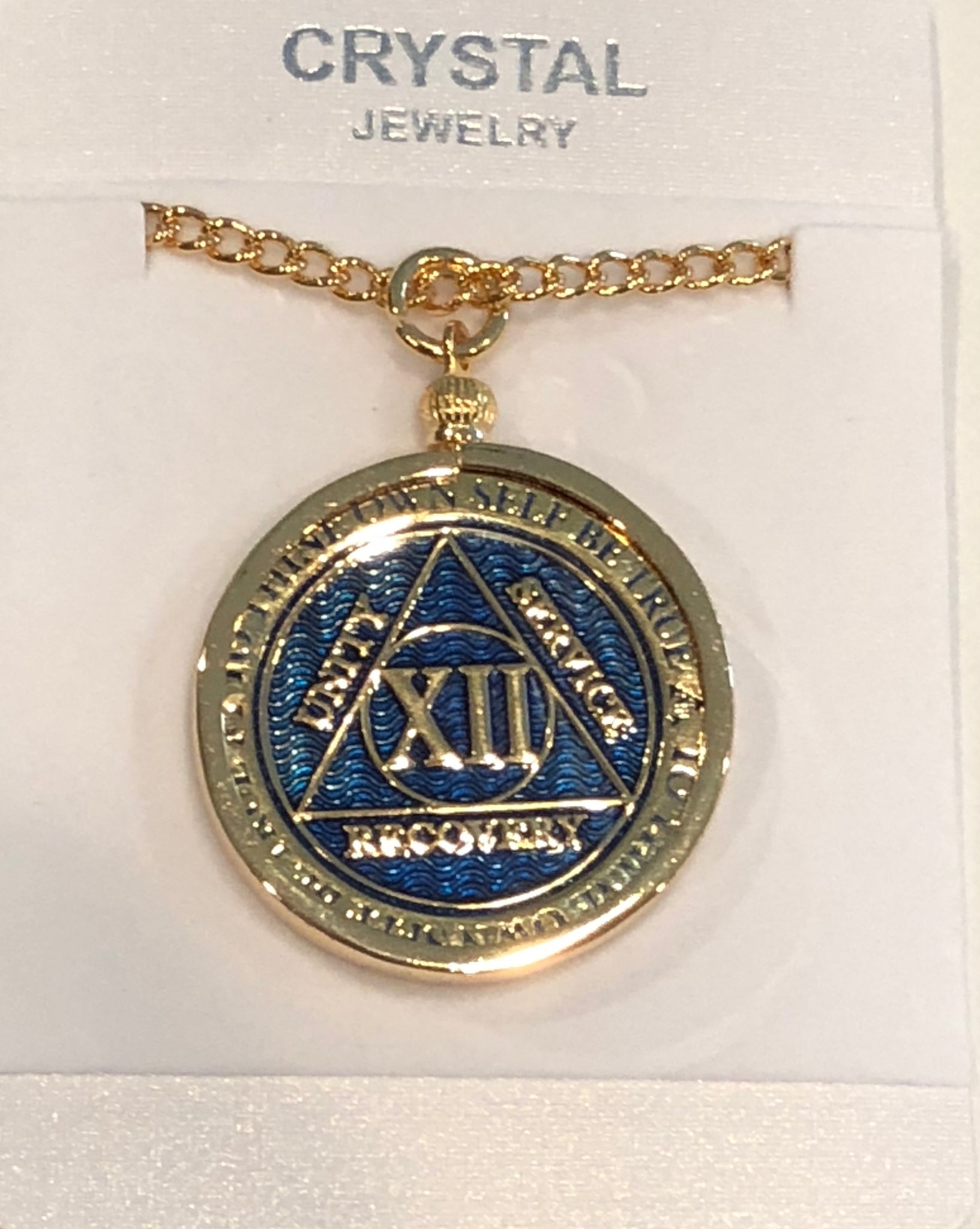 AA NA Medallion Keychain Chip Holder 18k Gold Plated Fits Wendells Bronze  Gold Plated And Color Chips