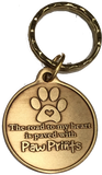 The Road To My Heart Is Paved With Paw Prints Dog Pet Large Paw Print Bronze Keychain Paw Print Design - RecoveryChip