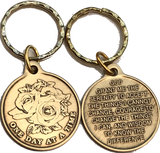 Rose One Day At A Time Bronze Sobriety Keychain AA NA - RecoveryChip