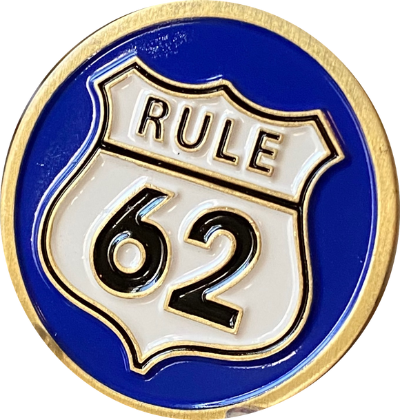 Rule 62 AA Medallion Don't Take yourself Too Damn Serious Blue Sobriety Chip