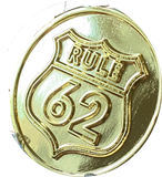 Rule 62 Gold Tone Don't Take Yourself Too Damn Serious AA Chip Sobriety Medallion RecoveryChip Design
