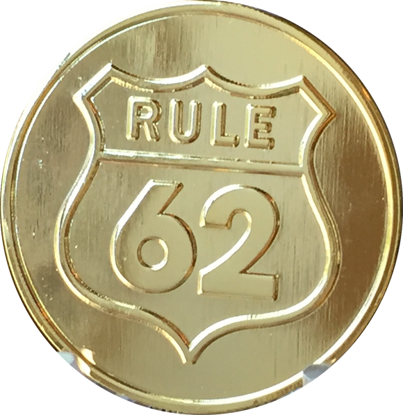 Rule 62 Gold Tone Don't Take Yourself Too Damn Serious AA Chip Sobriety Medallion RecoveryChip Design - RecoveryChip