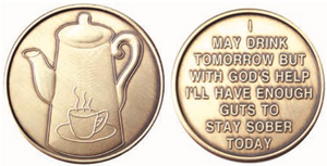 Bulk Pack of 25 Coffee Pot Bronze AA Medallions
