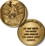 Large Guardian Angel AA Medallion Sobriety Chip 39mm Challenge Coin Size