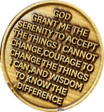1 Month AA Medallion Ying Yang Black and White 30 Day Serenity Prayer Chip