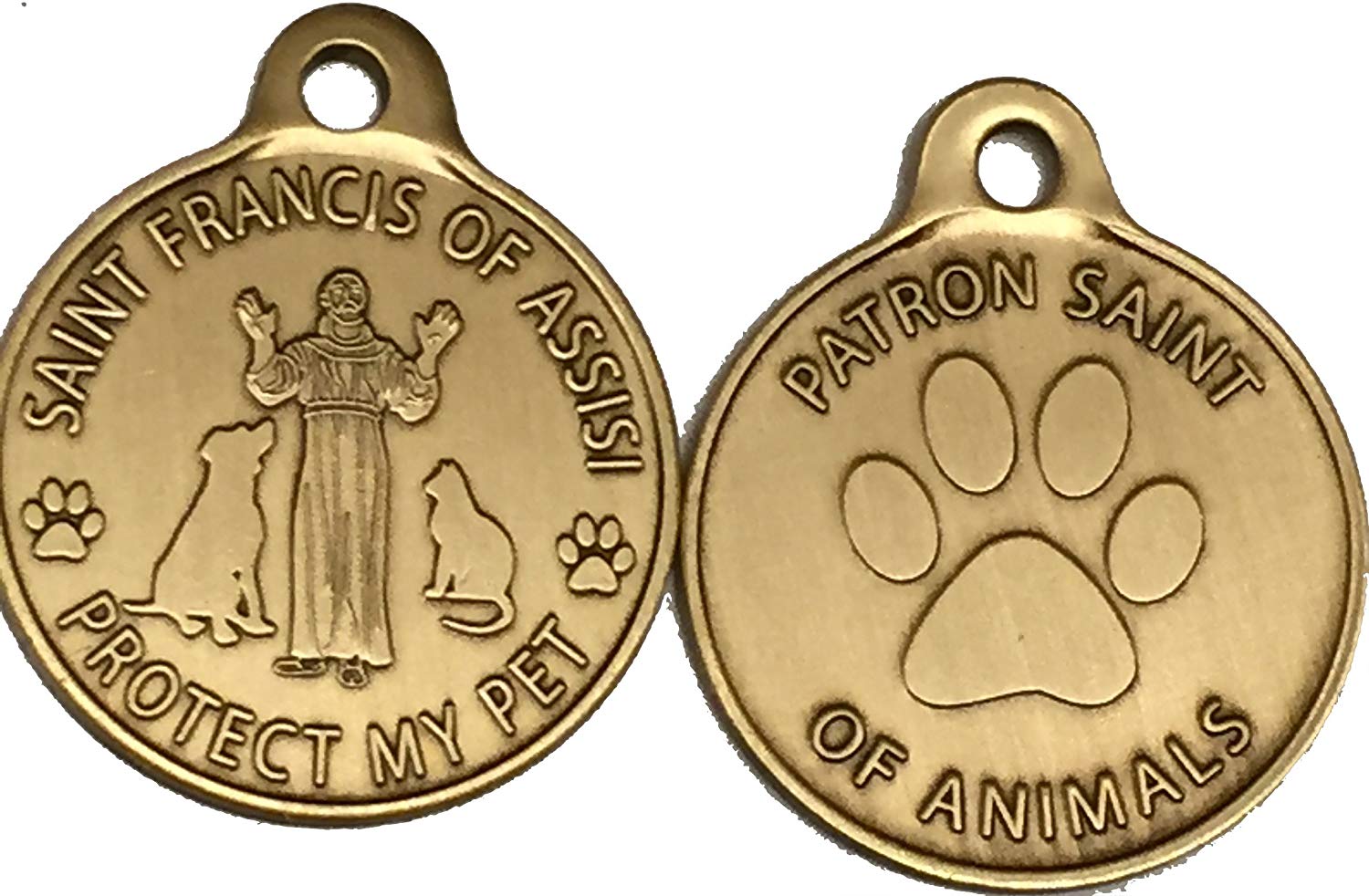 Saint Francis of Assisi Protect My Pet Patron Saint Of Pets Dog Tag RecoveryChip