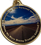 Step 10 Color Personal Inventory Road AA Daily Reprieve Keychain - RecoveryChip
