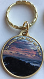 To Thine Own Self Be True Color Beach Serenity Prayer Bronze Keychain - RecoveryChip