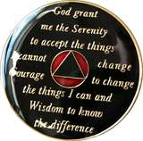 3 Year AA Medallion Metallic Red Tri-Plate Sobriety Chip